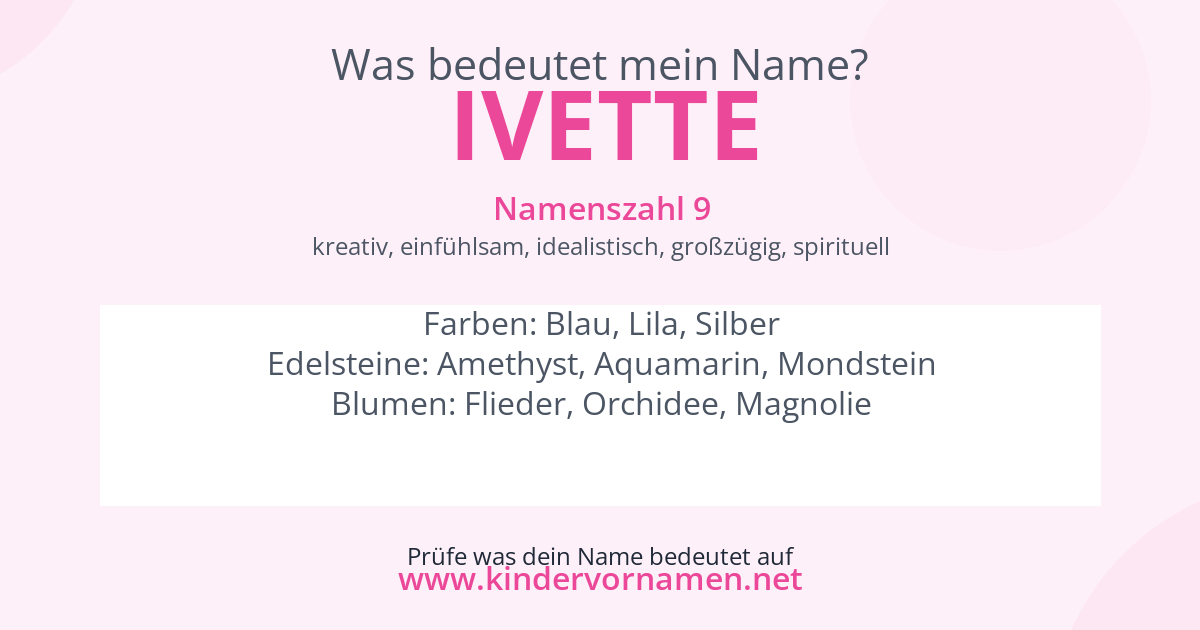 Was bedeutet der Name Ivette?