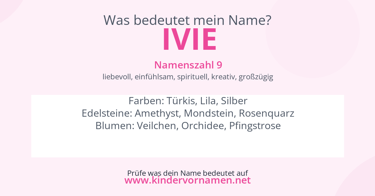 Was bedeutet der Name Ivie?