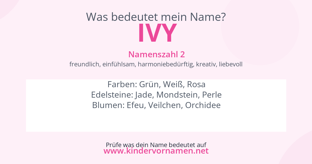 Was bedeutet der Name Ivy?