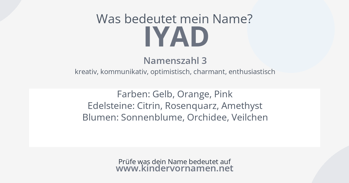 Was bedeutet der Name Iyad?