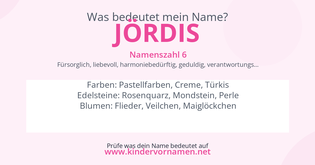 Was bedeutet der Name Jördis?