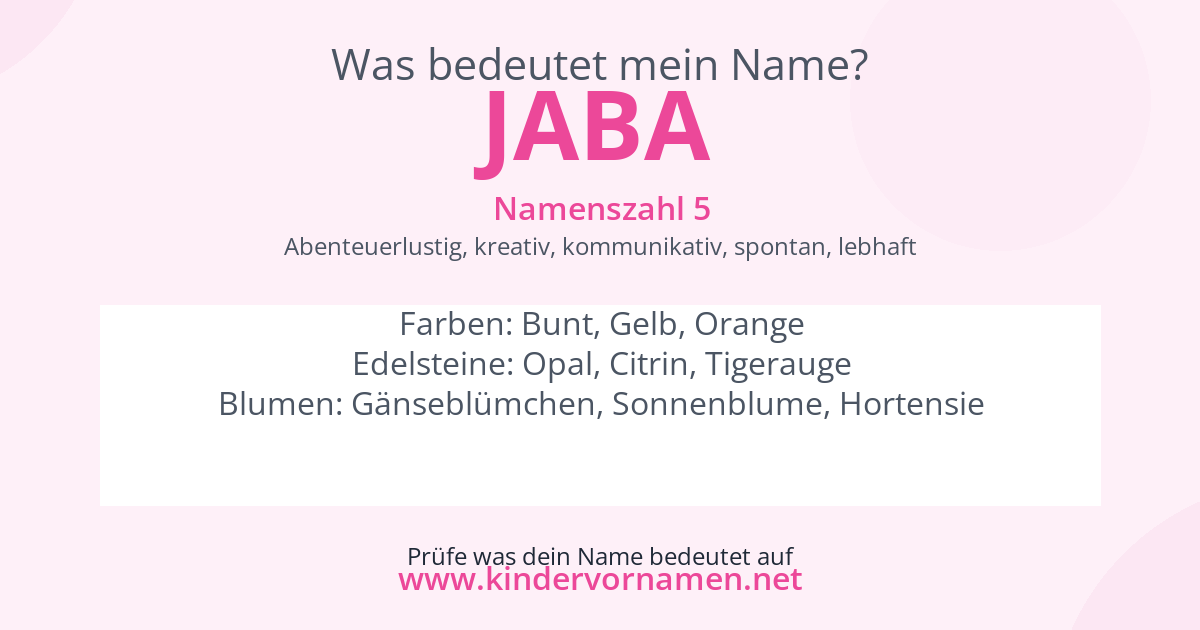Was bedeutet der Name Jaba?