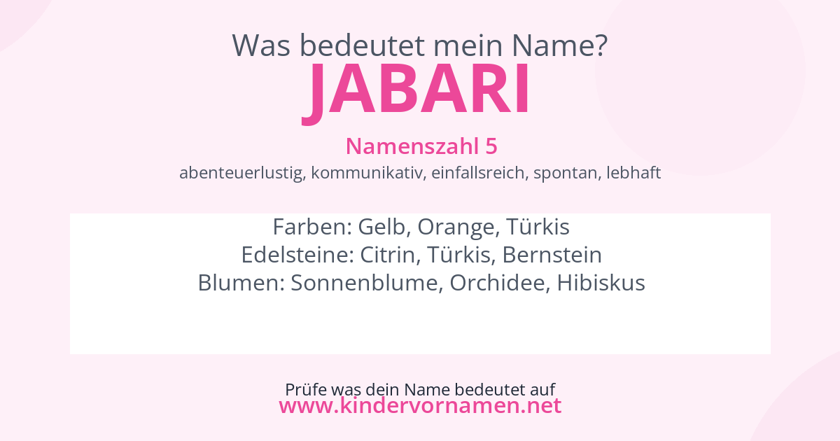 Was bedeutet der Name Jabari?