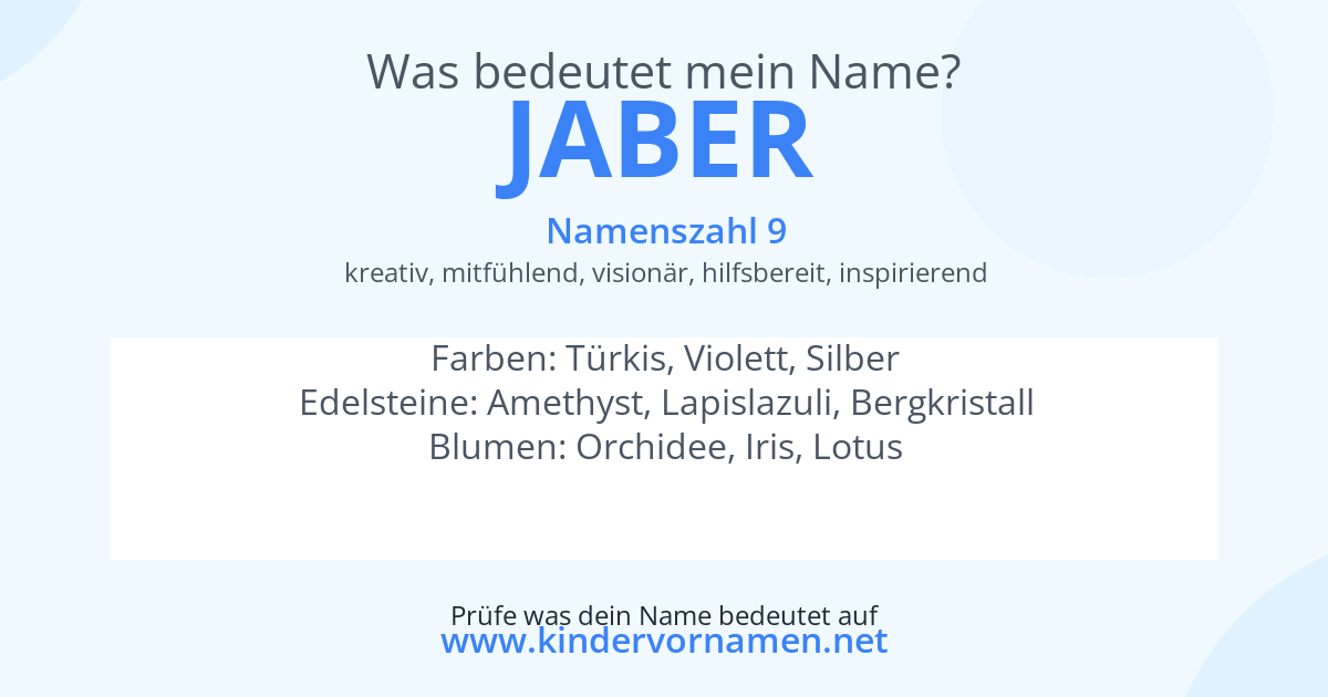 Was bedeutet der Name Jaber?