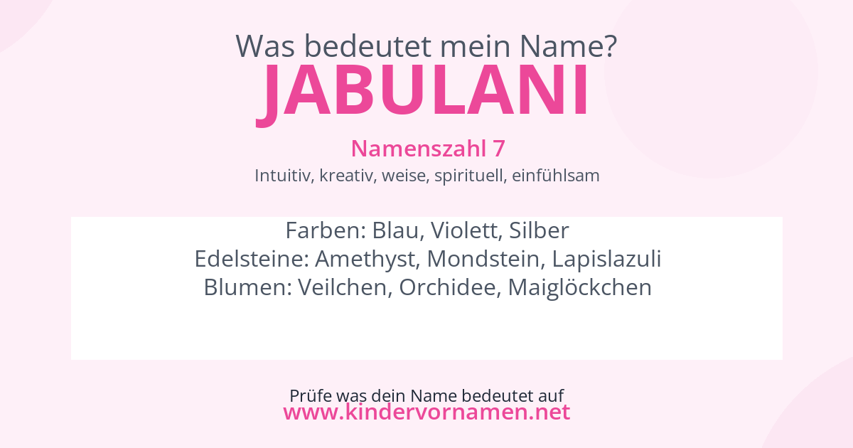 Was bedeutet der Name Jabulani?