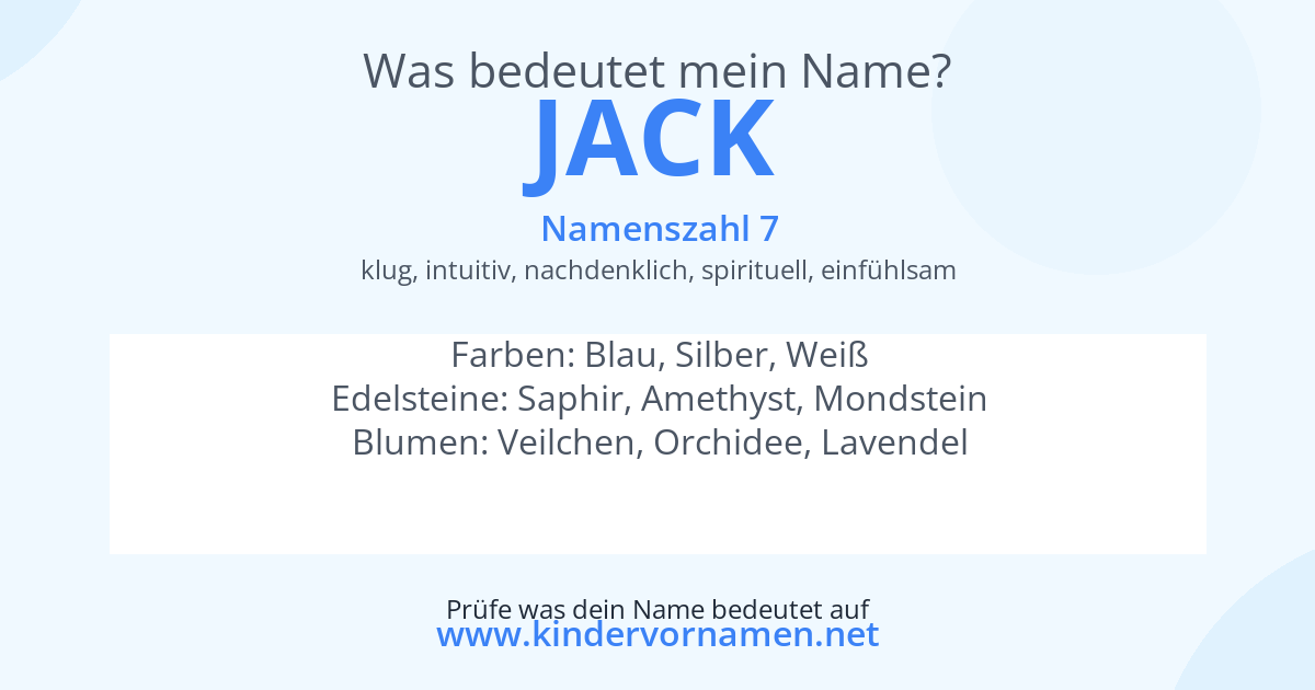 Was bedeutet der Name Jack?