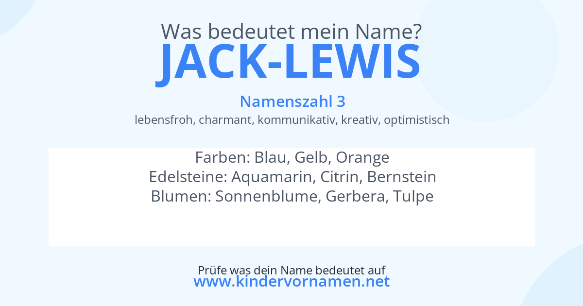 Was bedeutet der Name Jack-Lewis?