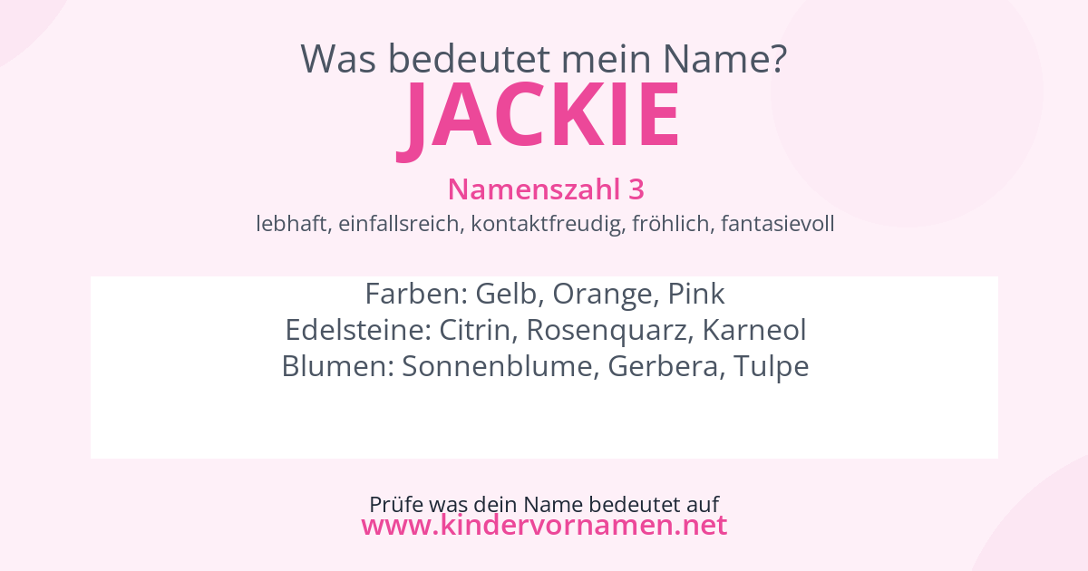 Was bedeutet der Name Jackie?