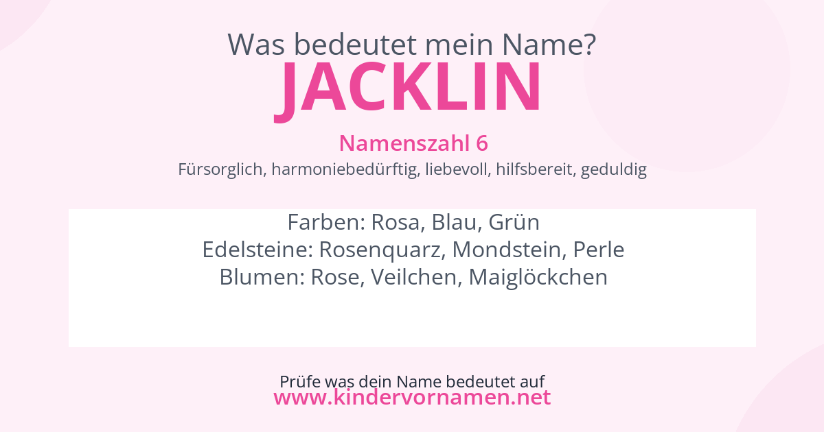 Was bedeutet der Name Jacklin?