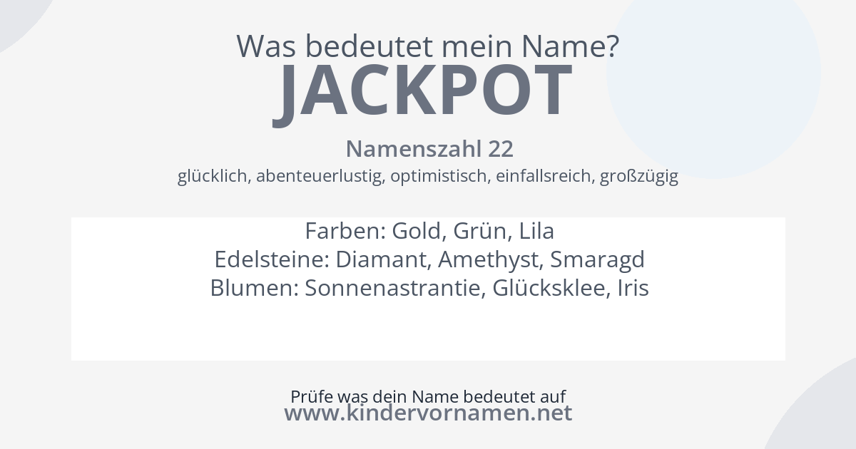 Was bedeutet der Name Jackpot?