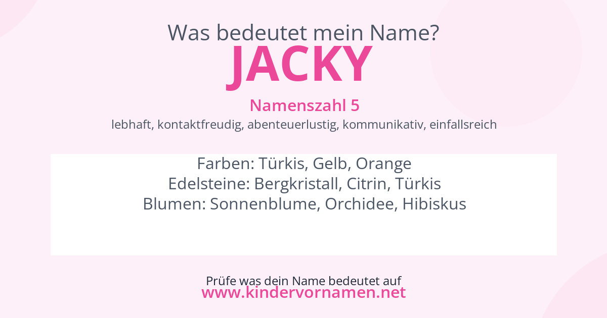 Was bedeutet der Name Jacky?