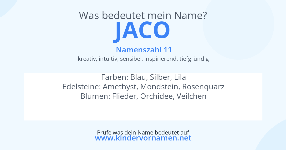 Was bedeutet der Name Jaco?