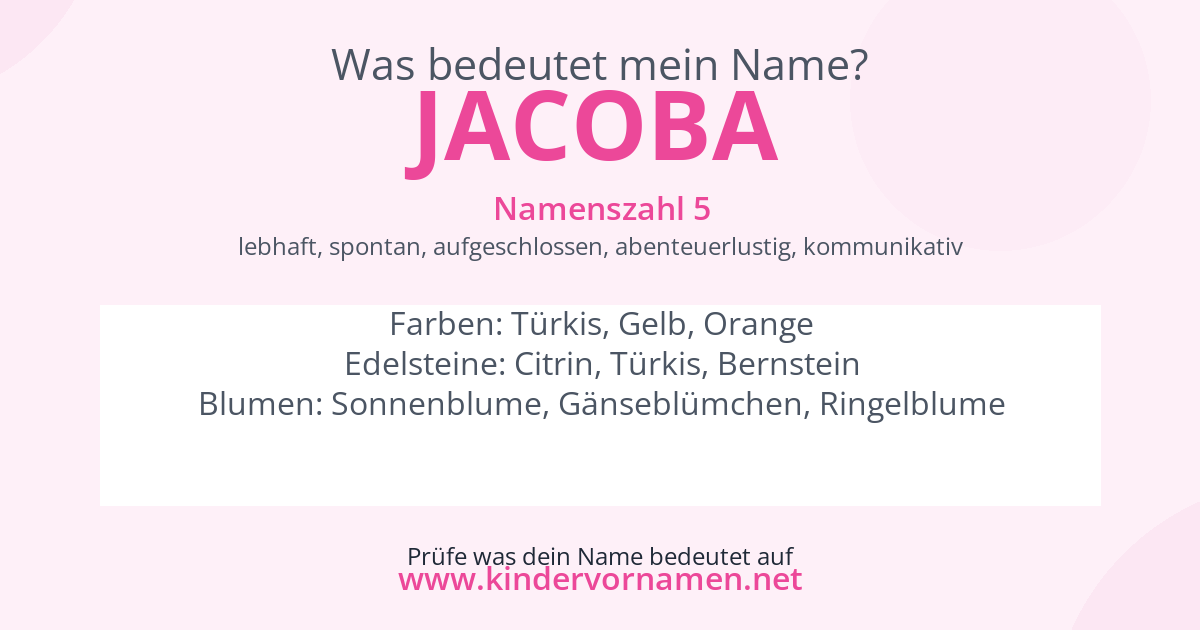 Was bedeutet der Name Jacoba?