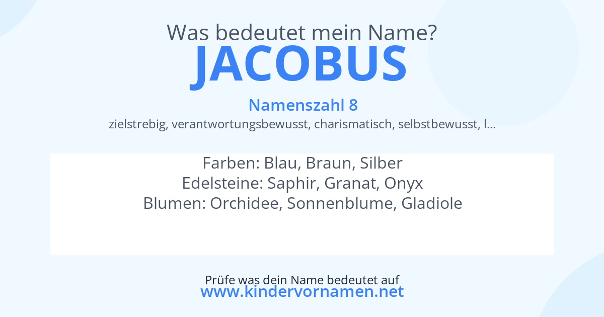Was bedeutet der Name Jacobus?