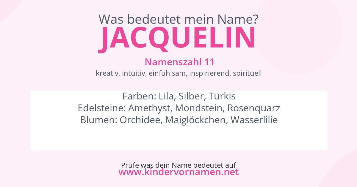 Was bedeutet der Name Jacquelin?