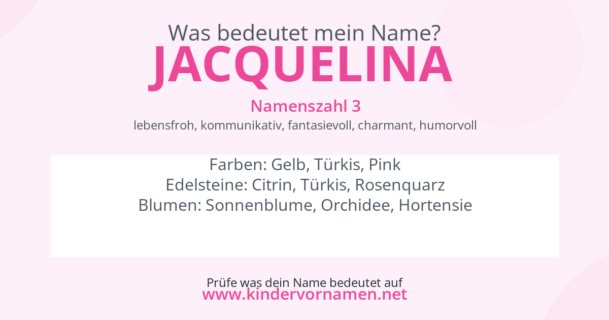 Was bedeutet der Name Jacquelina?