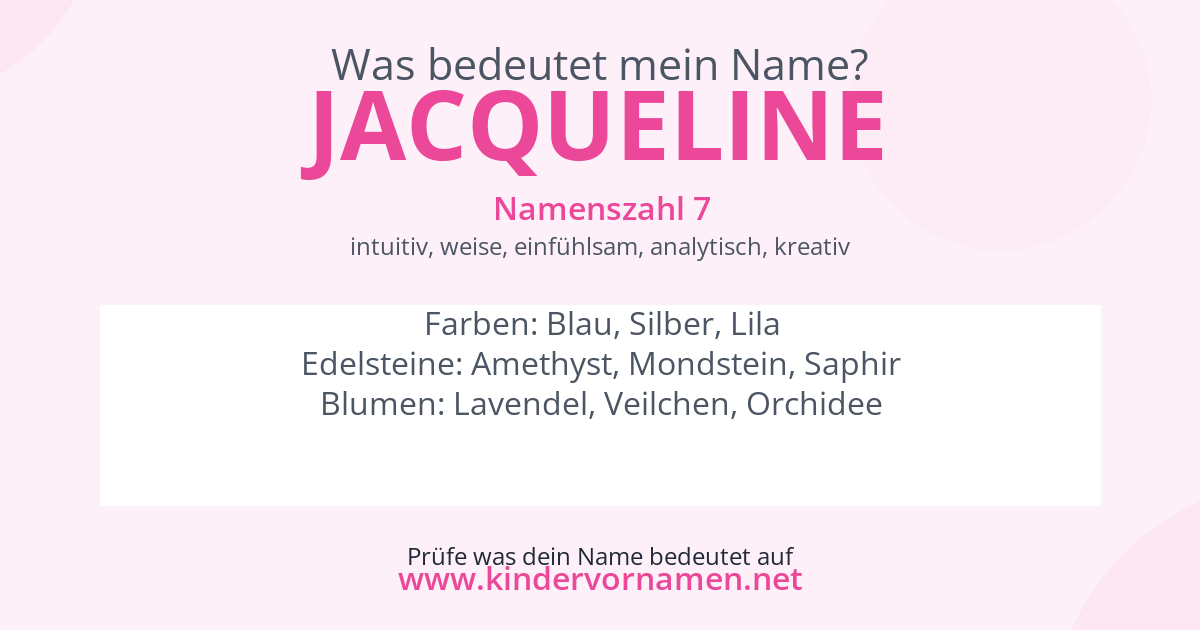 Was bedeutet der Name Jacqueline?