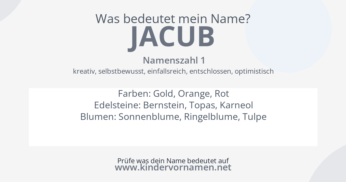Was bedeutet der Name Jacub?
