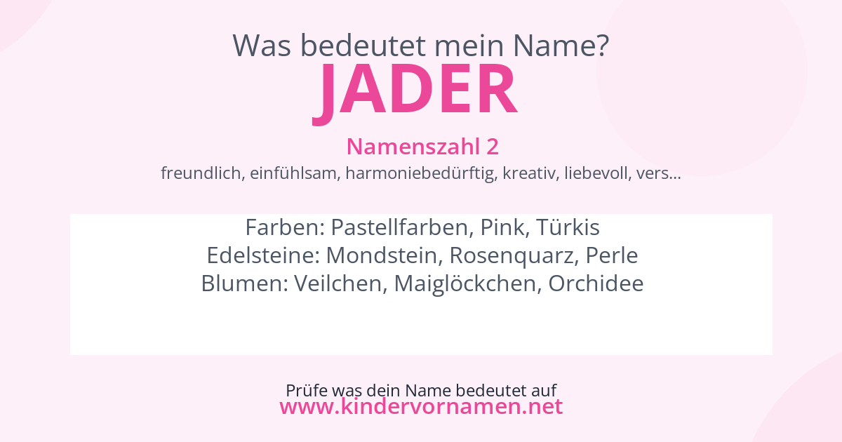 Was bedeutet der Name Jader?