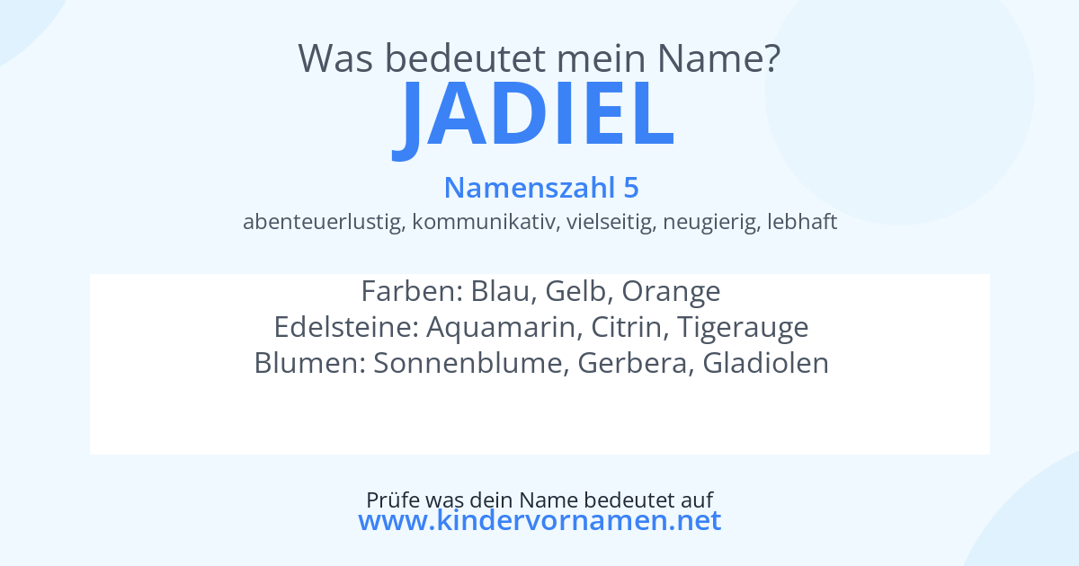 Was bedeutet der Name Jadiel?