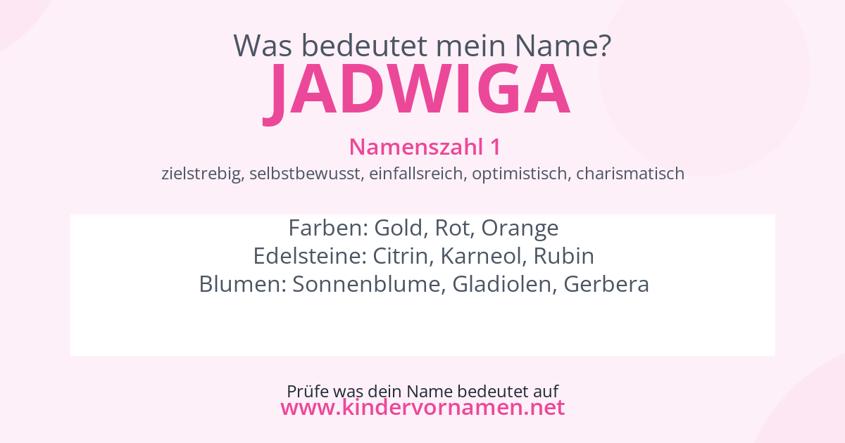Was bedeutet der Name Jadwiga?