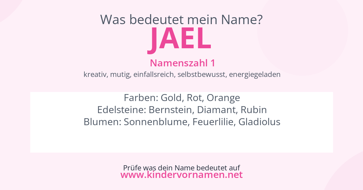 Was bedeutet der Name Jael?