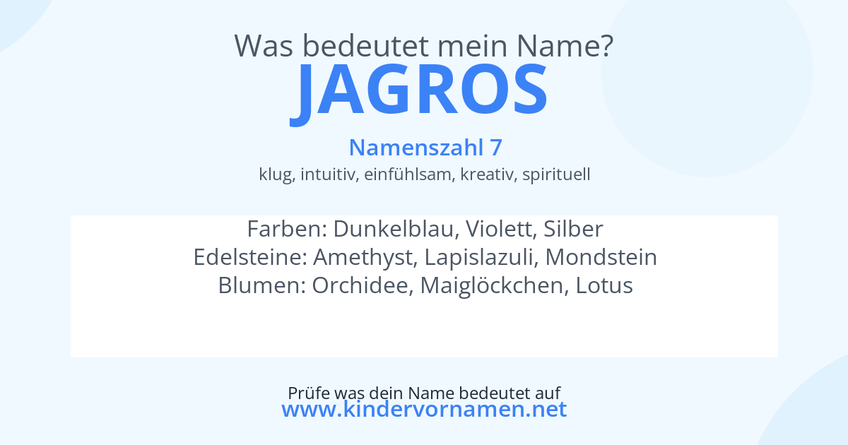 Was bedeutet der Name Jagros?