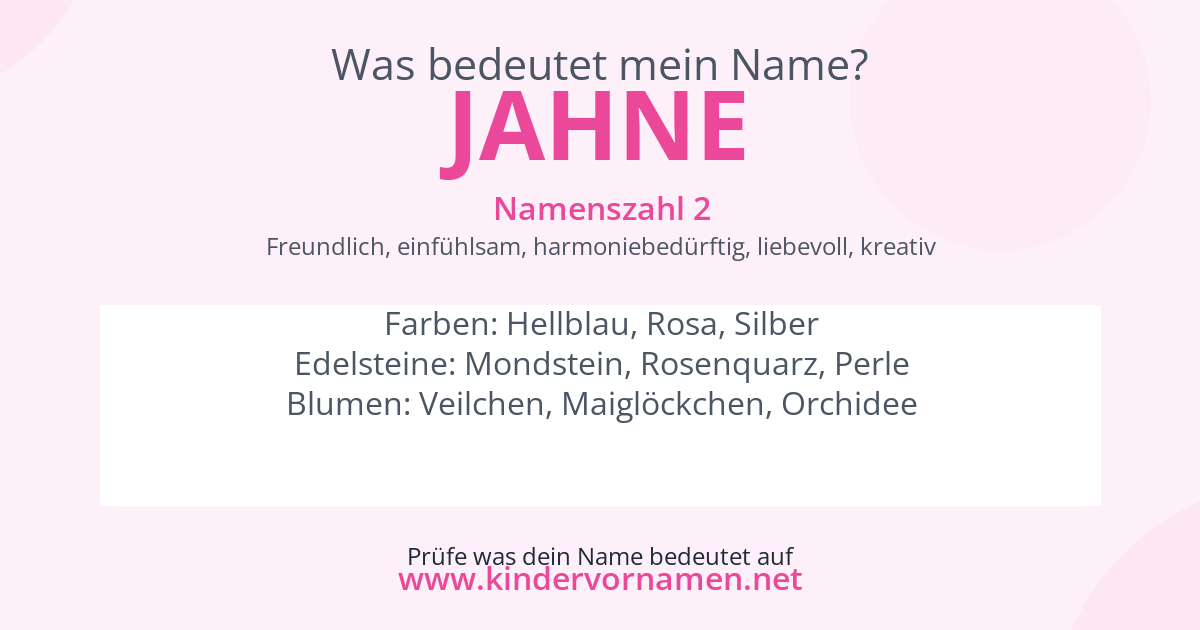 Was bedeutet der Name Jahne?