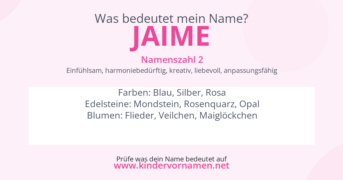 Was bedeutet der Name Jaime?