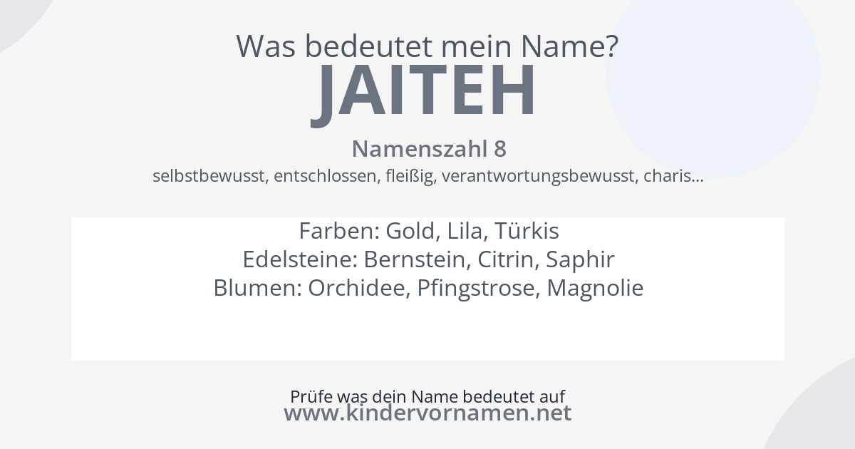 Was bedeutet der Name Jaiteh?