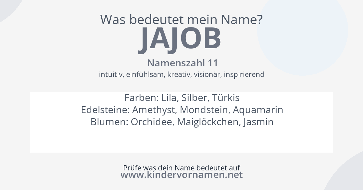 Was bedeutet der Name Jajob?