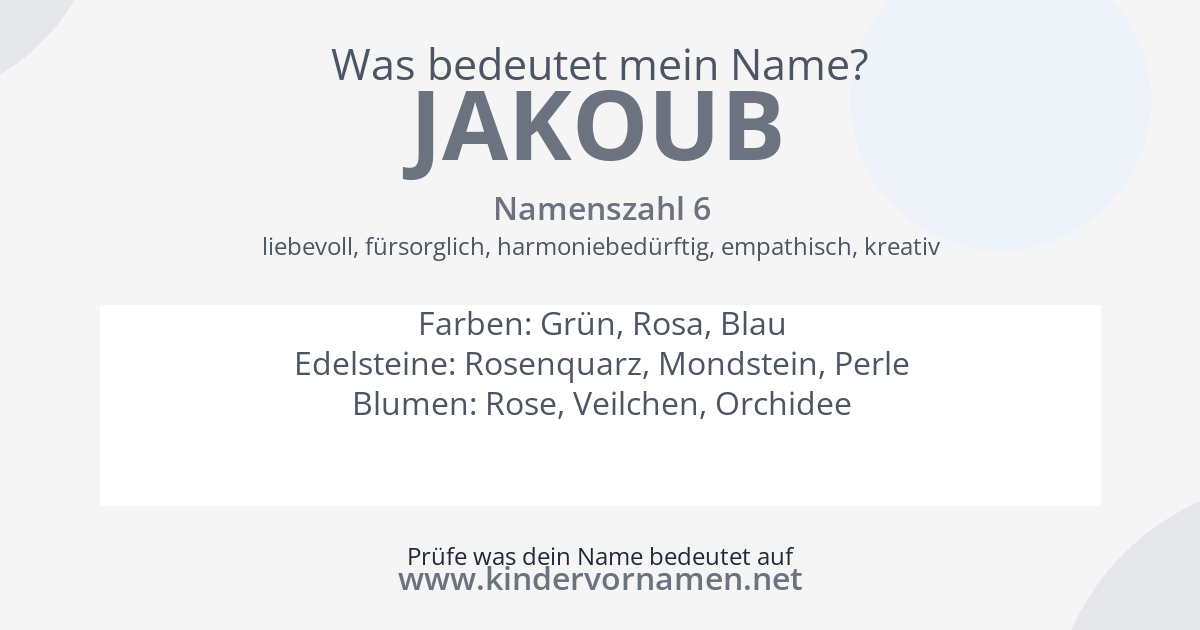 Was bedeutet der Name Jakoub?