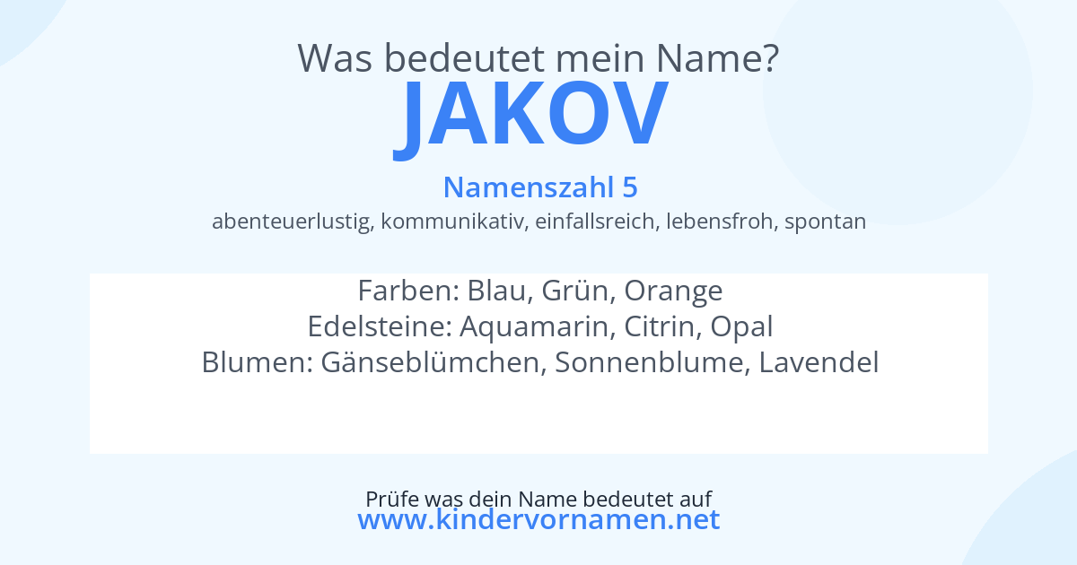 Was bedeutet der Name Jakov?