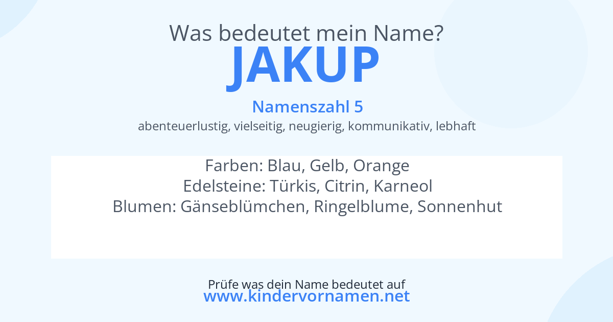 Was bedeutet der Name Jakup?