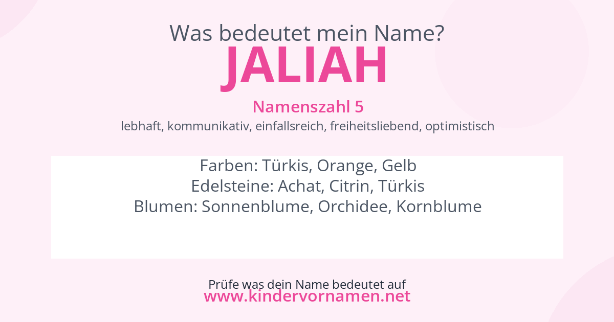 Was bedeutet der Name Jaliah?