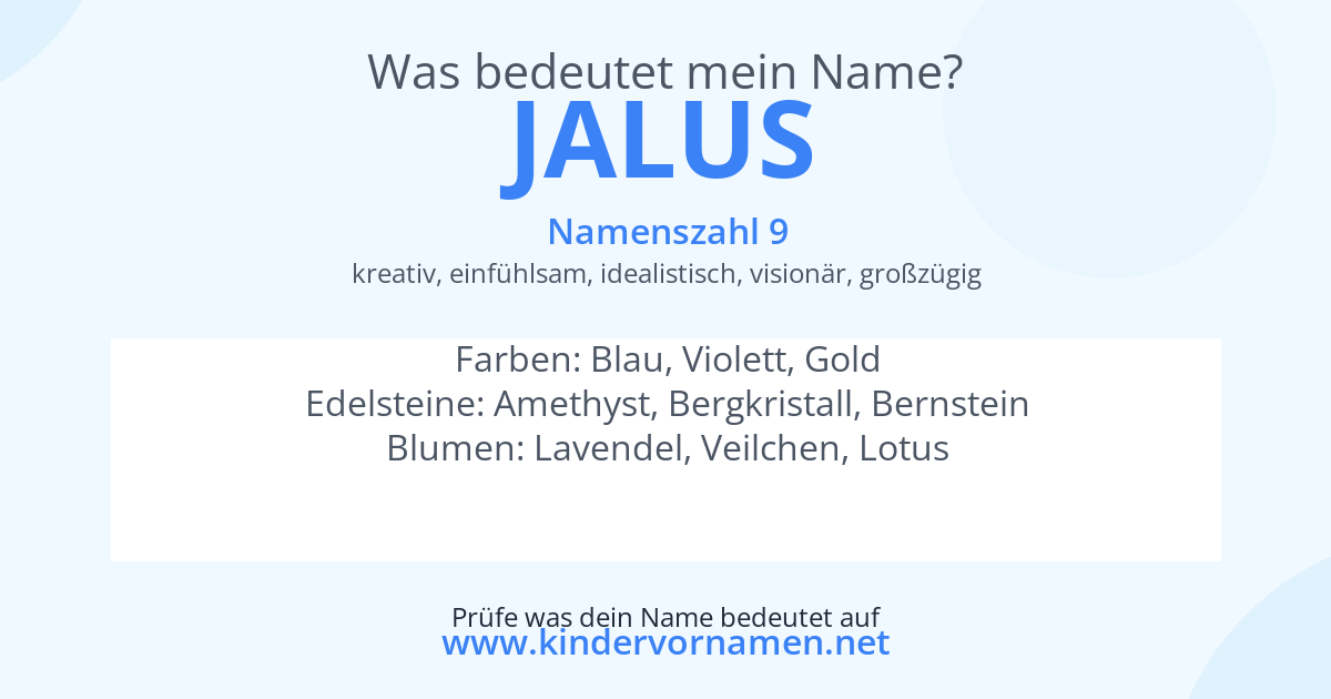 Was bedeutet der Name Jalus?