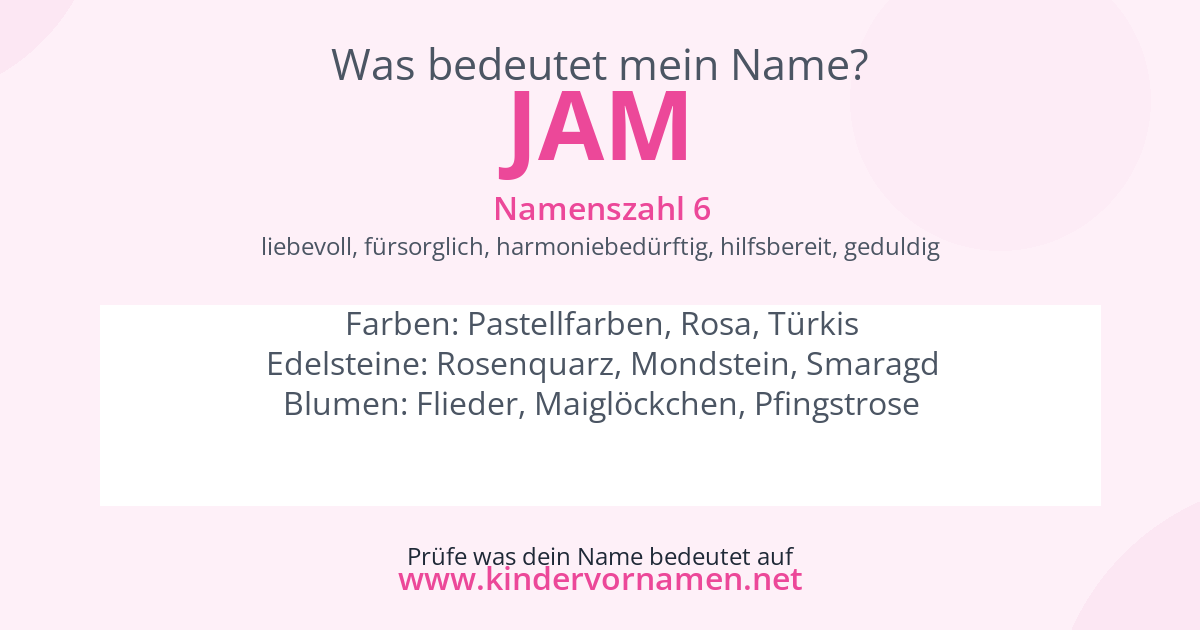 Was bedeutet der Name Jam?