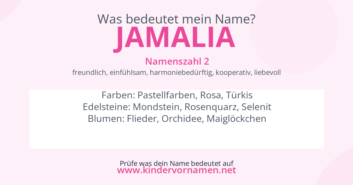 Was bedeutet der Name Jamalia?