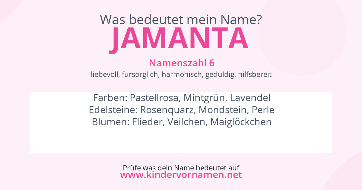 Was bedeutet der Name Jamanta?