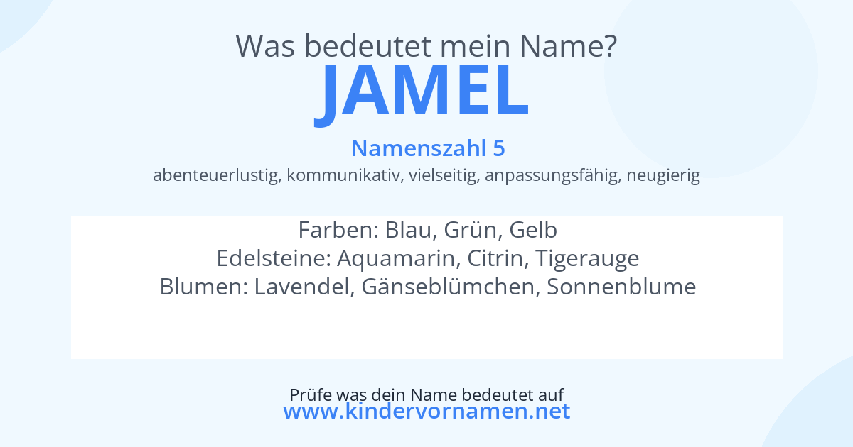 Was bedeutet der Name Jamel?