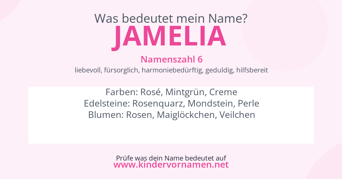 Was bedeutet der Name Jamelia?