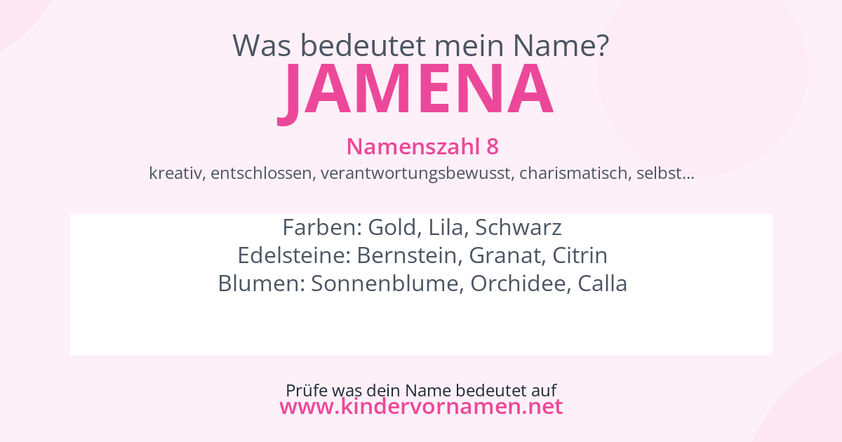 Was bedeutet der Name Jamena?