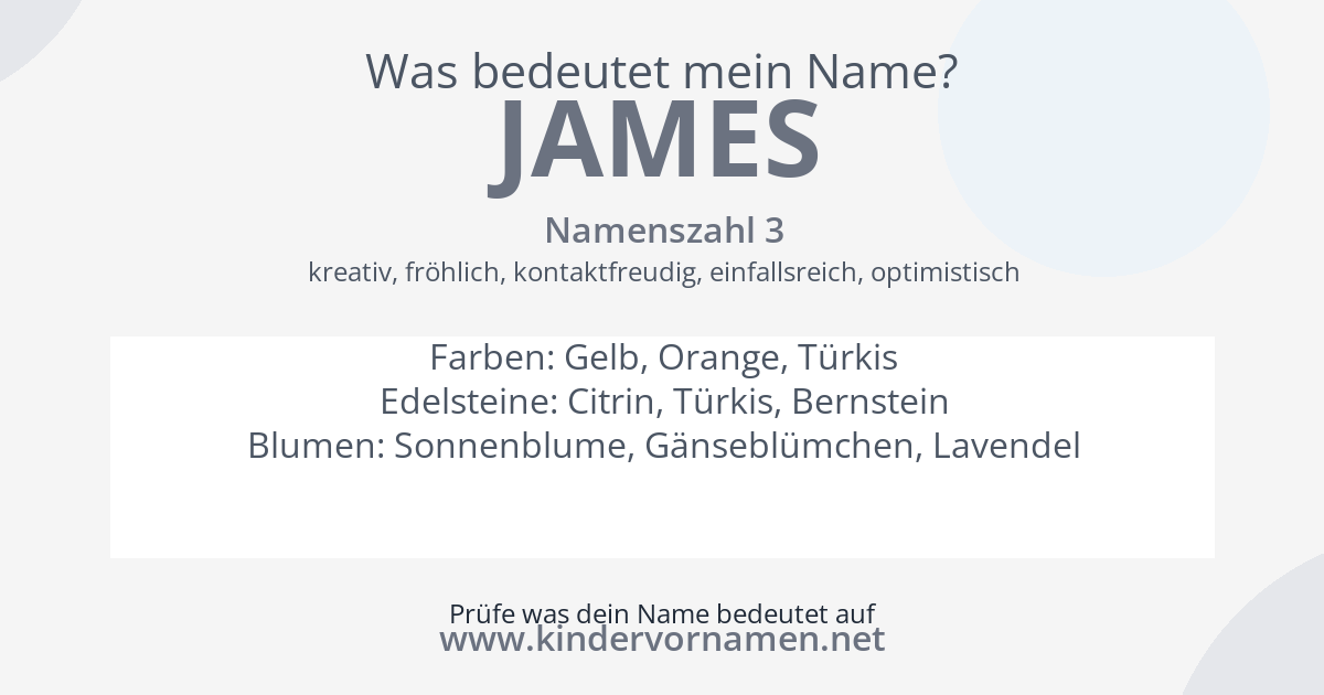 Was bedeutet der Name James?