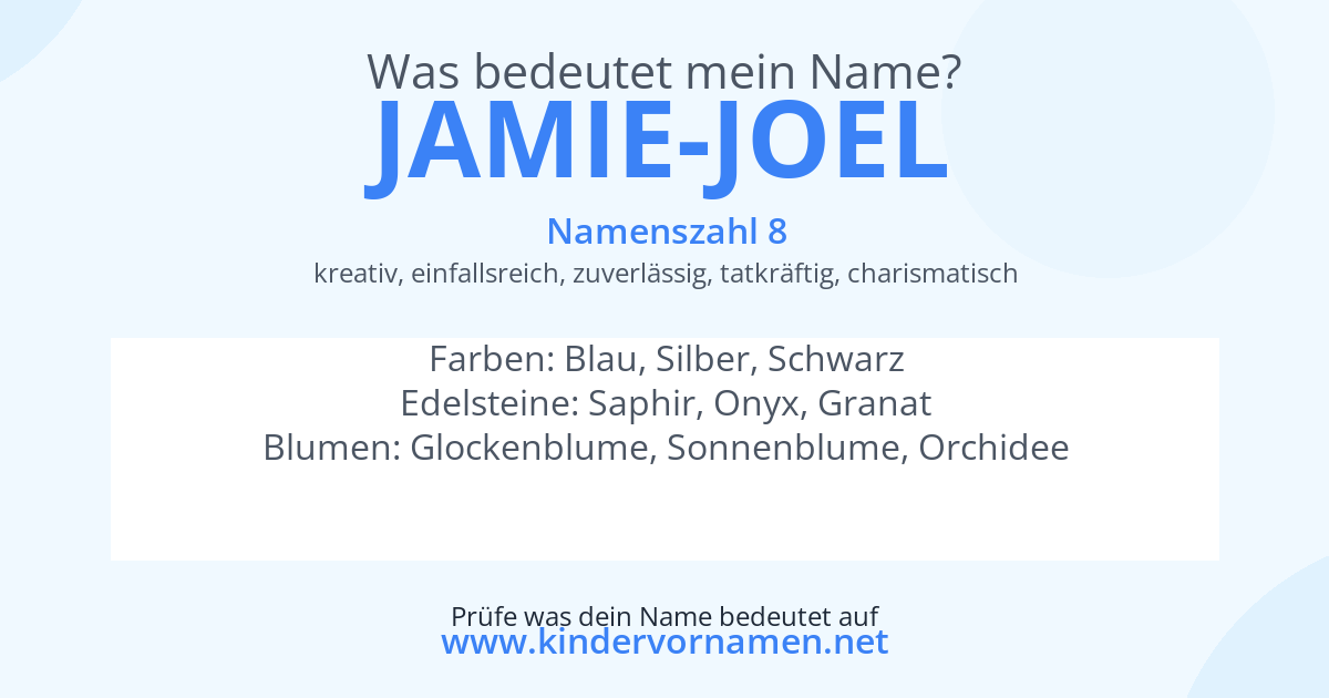 Was bedeutet der Name Jamie-Joel?