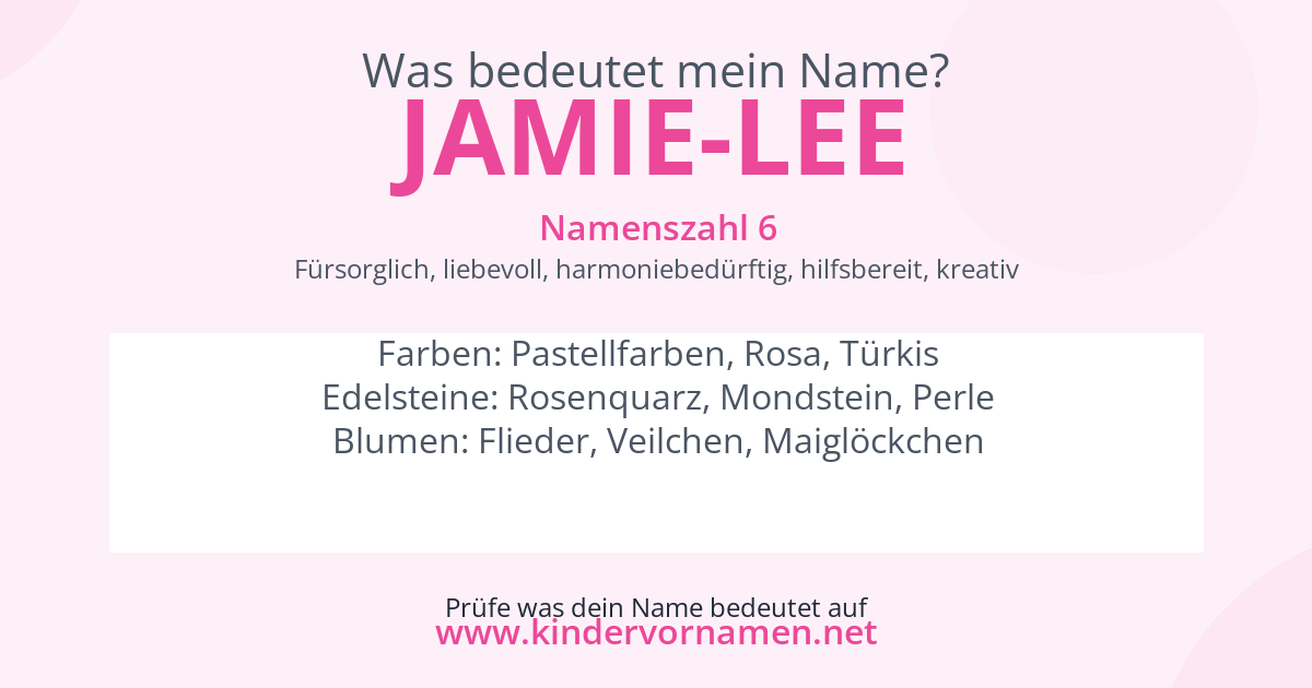 Was bedeutet der Name Jamie-Lee?