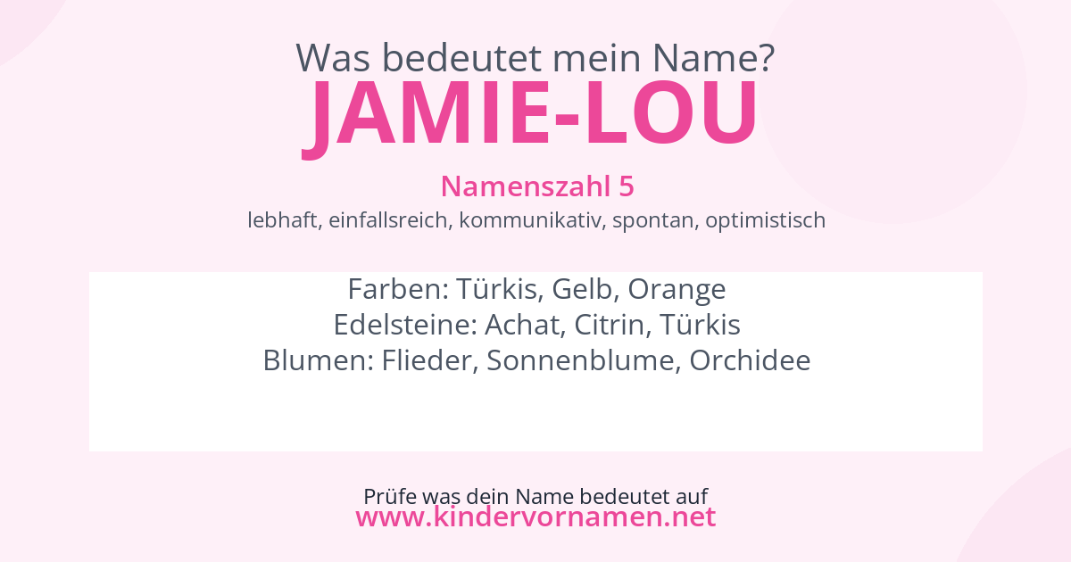 Was bedeutet der Name Jamie-Lou?