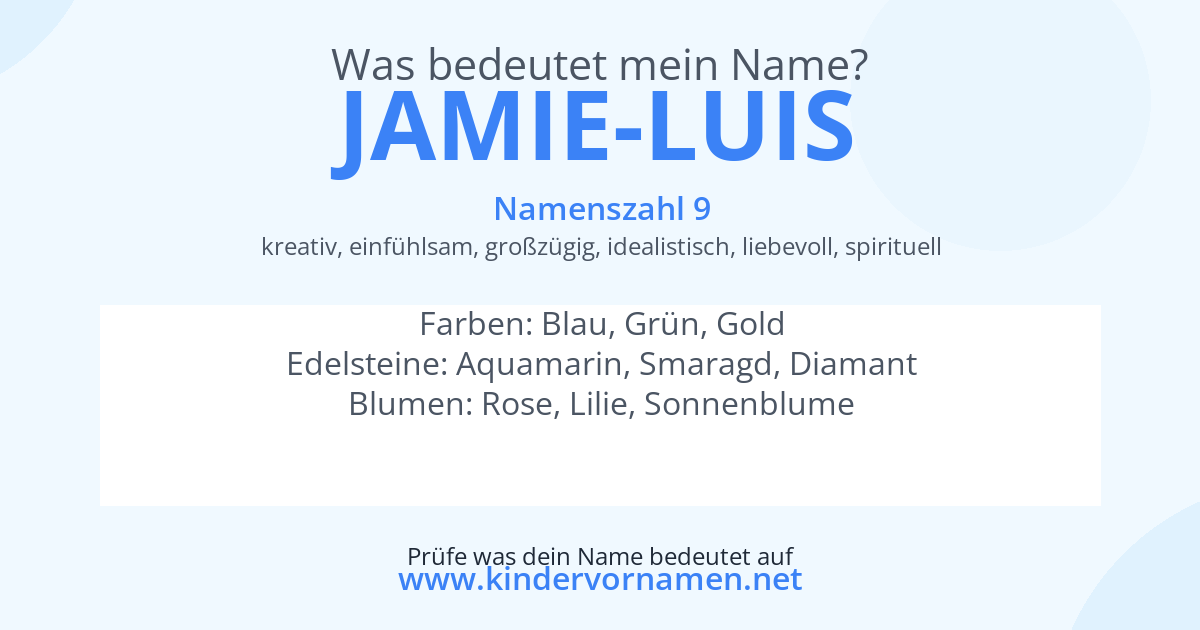 Was bedeutet der Name Jamie-Luis?