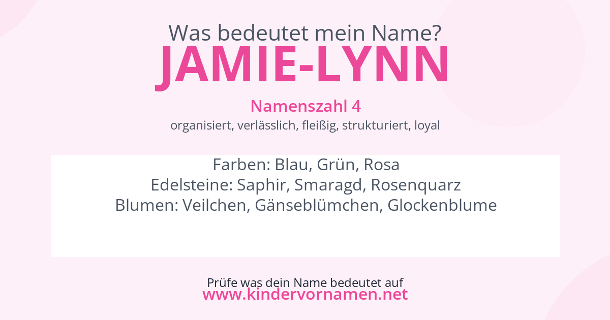 Was bedeutet der Name Jamie-Lynn?