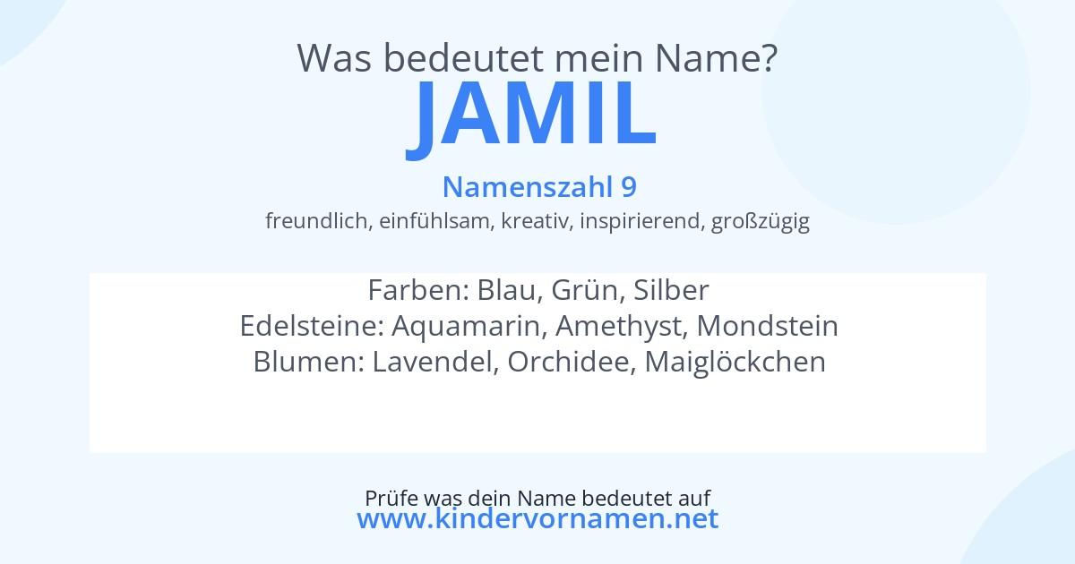 Was bedeutet der Name Jamil?