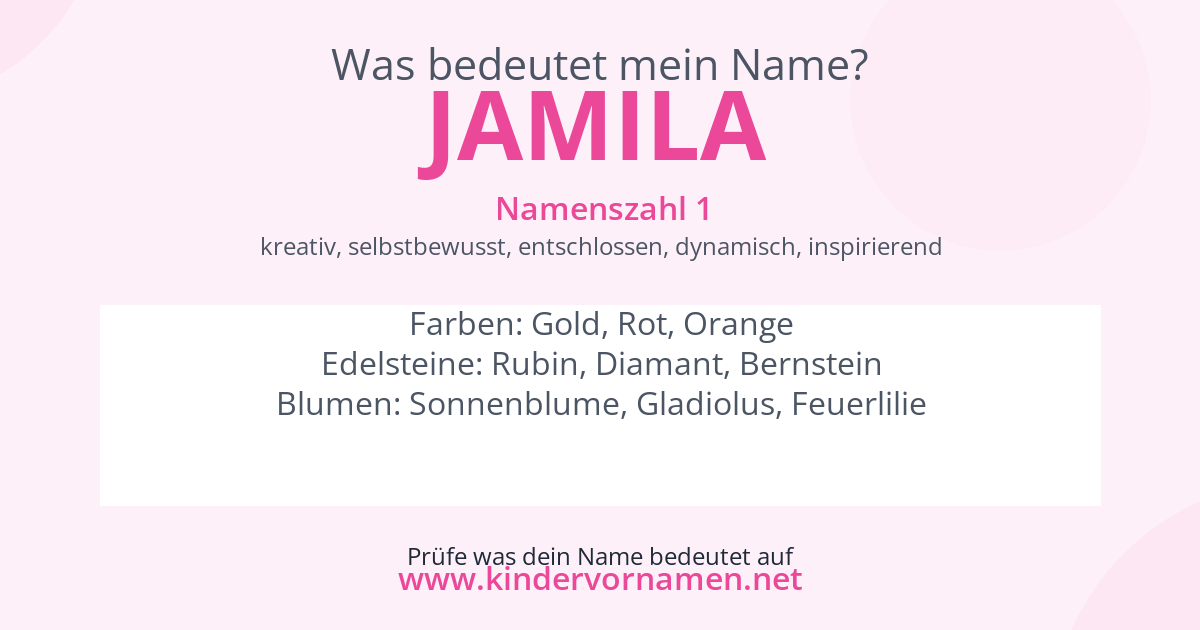 Was bedeutet der Name Jamila?